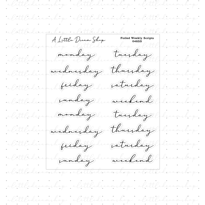 Weekly Script - Foiled Stickers Sheet