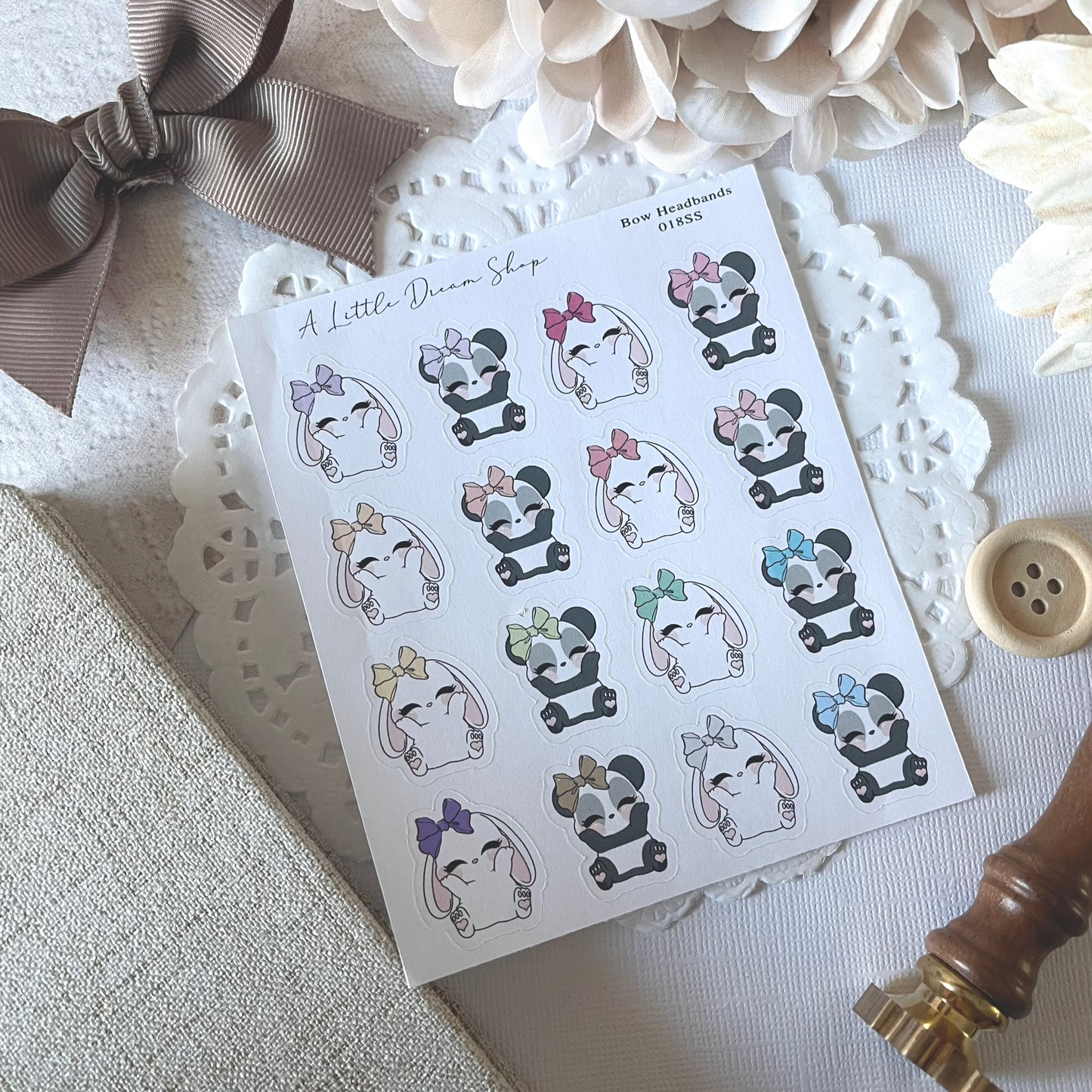 Bow Headbands - Stickers Sheet