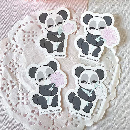 Cookie - The Panda - Flowers V1 Stickers Set