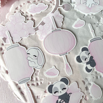 Cherry Blossom Stickers Set - Angèly And Cookie