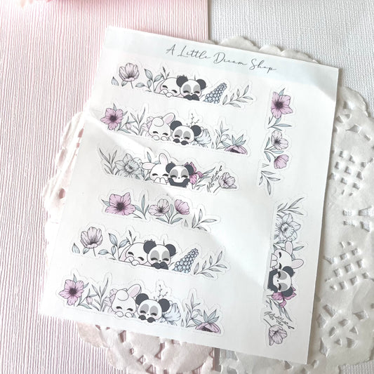 Floral Headers SPRING COLLECTION - Characters Stickers Sheet