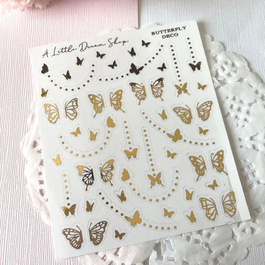 Butterfly Deco SPRING COLLECTION - Foiled Stickers Sheet