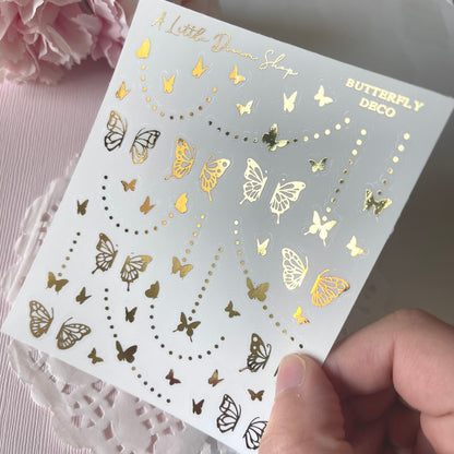 Butterfly Deco SPRING COLLECTION - Foiled Stickers Sheet