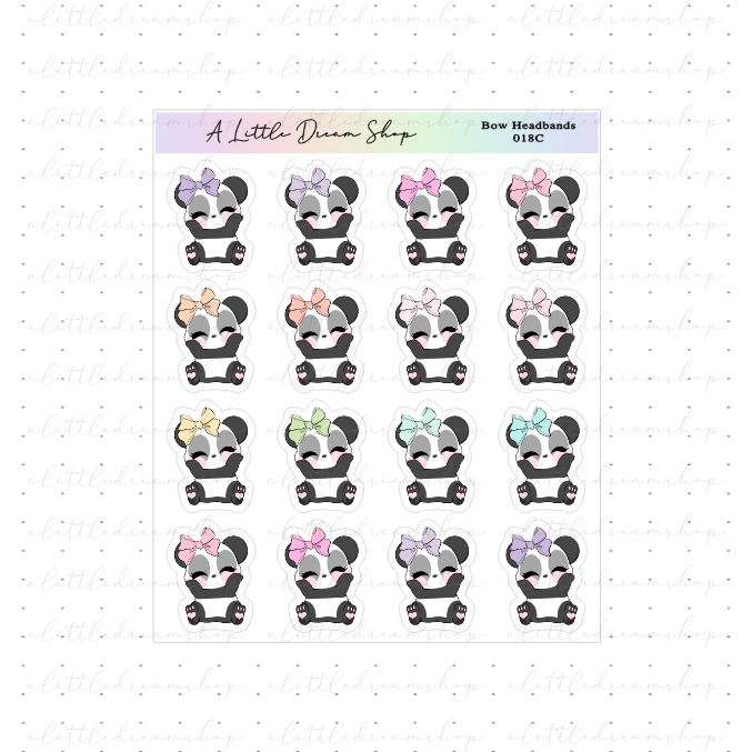 Bow Headband - Characters Stickers Sheet