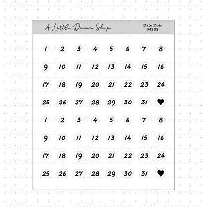 Date Dots - Functional Stickers Sheet