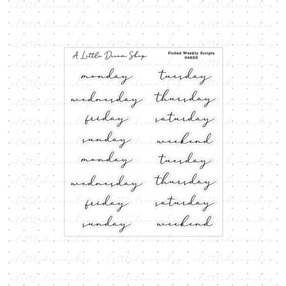 Weekly Script - Stickers Sheet