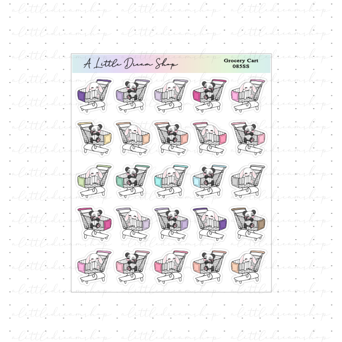 Grocery Cart - Characters Stickers Sheet