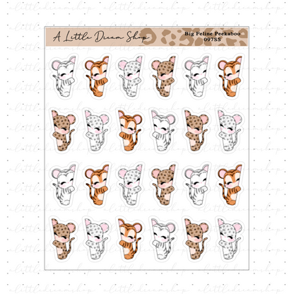 Big Feline Peekaboo - Characters Stickers Sheet
