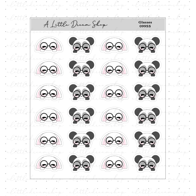 Glasses - Characters Stickers Sheet