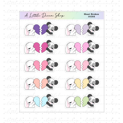 Heart Broken - Characters Stickers Sheet