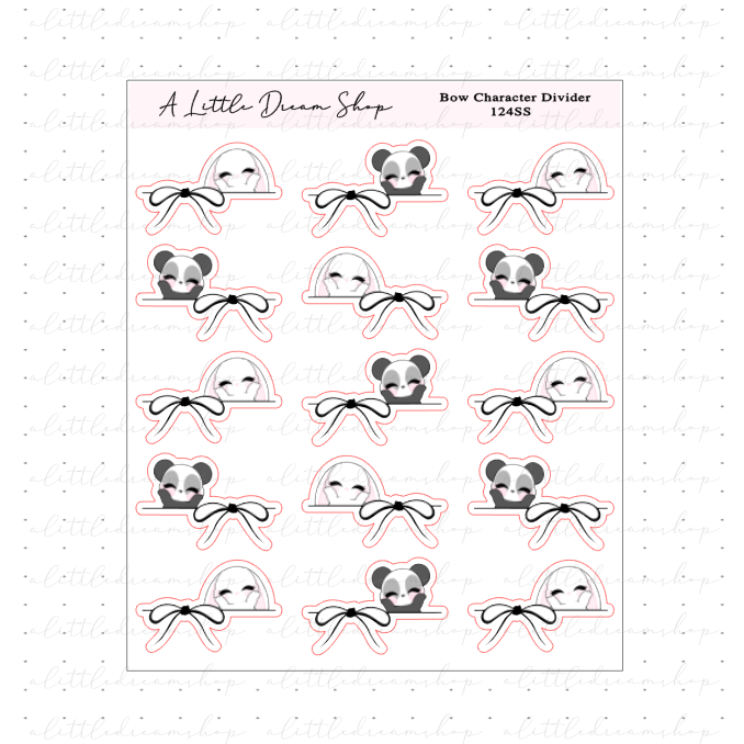 Bow Character Divider - Characters Stickers Sheet