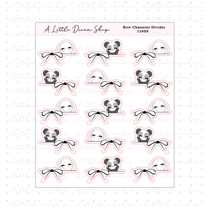 Bow Character Divider - Characters Stickers Sheet