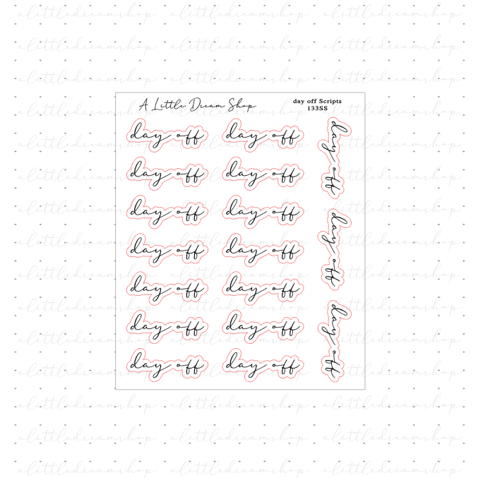 Day Off - Script Stickers Sheets
