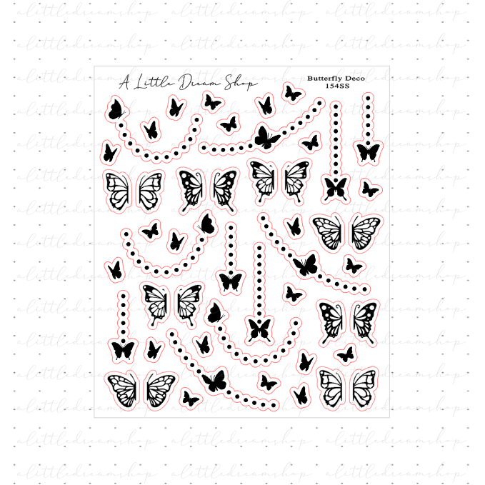 Butterfly Deco - Foiled Stickers Sheet