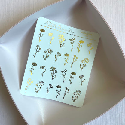 WildFlowers - Foiled Stickers Sheet