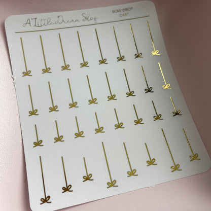 Bow Drop - Foiled Stickers Sheet