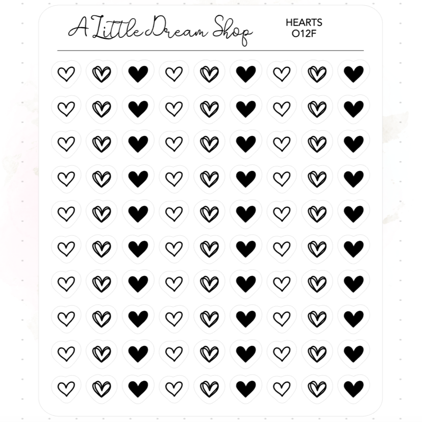 Hearts - Foiled Stickers Sheet