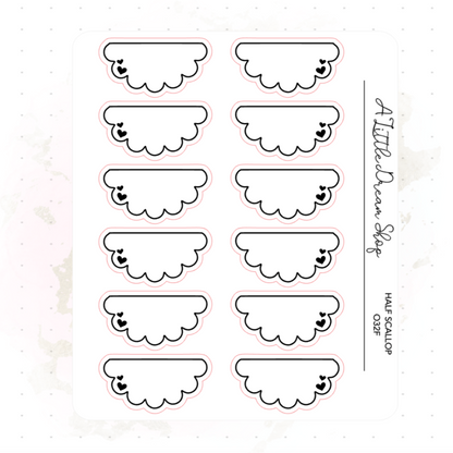 Half Scallop - Foiled Stickers Sheet