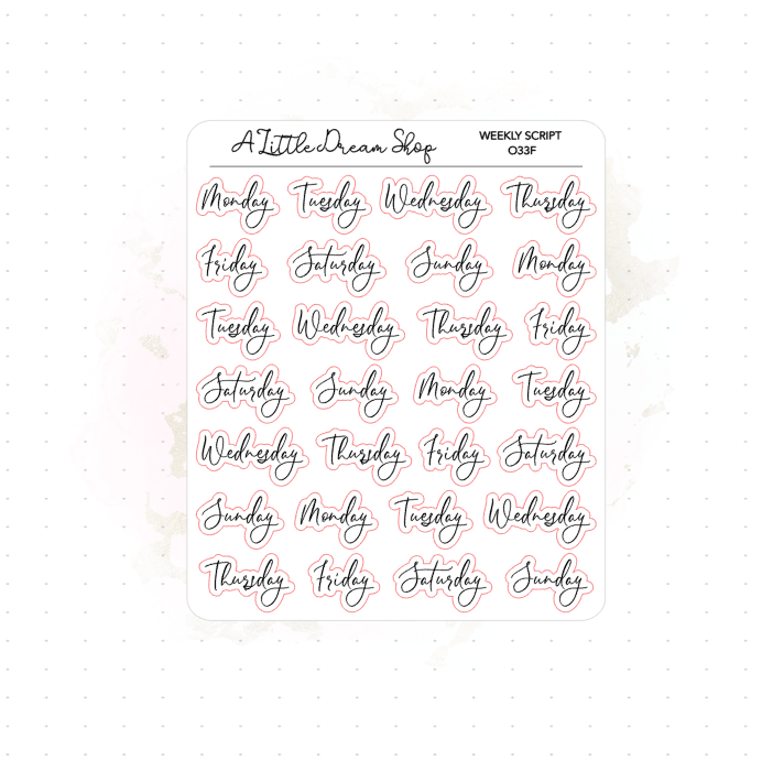 Weekly Scripts - Foiled Stickers Sheet