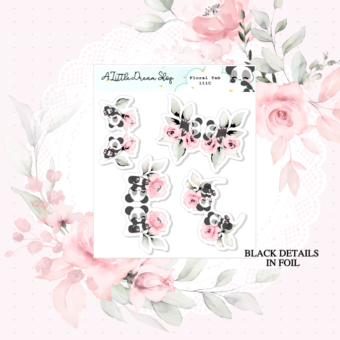 Floral Tab Foiled - Characters Stickers Sheet