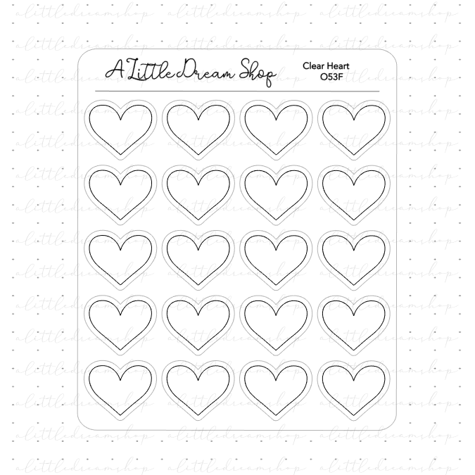 Clear Heart - Foiled Stickers Sheet