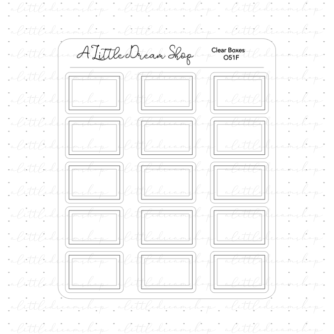 Clear Boxes - Stickers Sheet - Foil