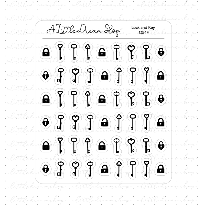 Lock and Key - Foiled Stickers Sheet