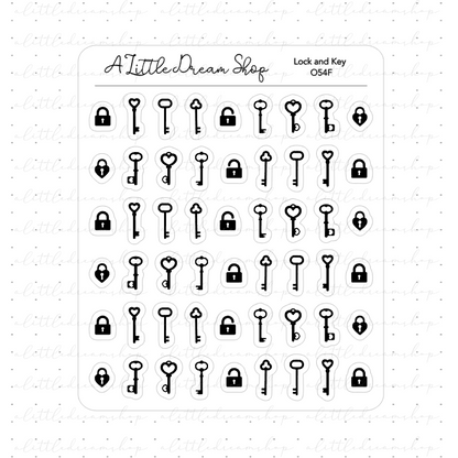 Lock and Key - Foiled Stickers Sheet